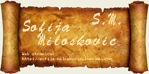 Sofija Milošković vizit kartica